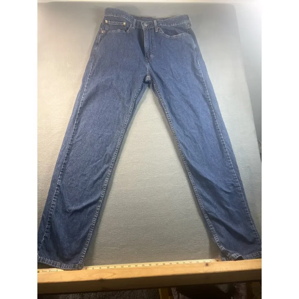Levi's 505 Men's Jeans W34/34 Dark Wash Regular Fit 5-Pocket Denim Pants